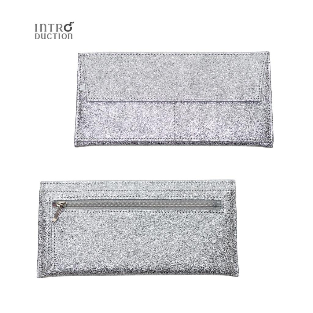 Pocket Wallet Goat Made in [INTRODUCTION] Women's Ultra-Thin L, Silver, Leather, Japan, 1901-442P-SILVER