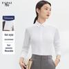 FAPAI Damen knitterfreies reines Baumwoll Business Langarmhemd