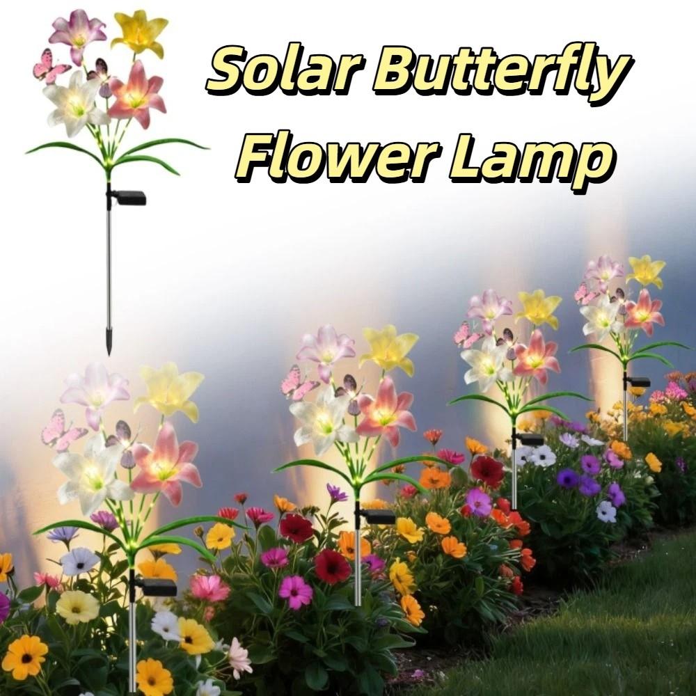 Waterproof LED Landscape Lamp Butterfly Design Solar Lights Solar Flower Lights  Outdoor