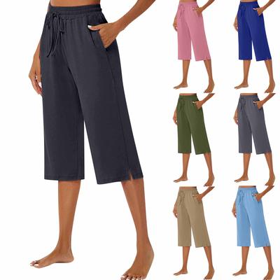 Women's Yoga Pants Wide Leg Casual Summer Drawstring Loose Comfy  Sweatpants Pajamas With Pockets