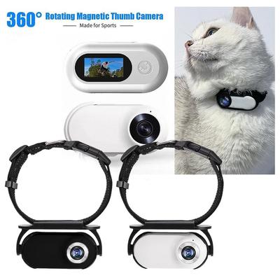 Caméra Chat Collier Animal de Compagnie Caméra d'Action Légère 0,96 pouce Full Numérique HD Rechargeable pour Chat Extérieur Grand Angle Enregistre Vidéo