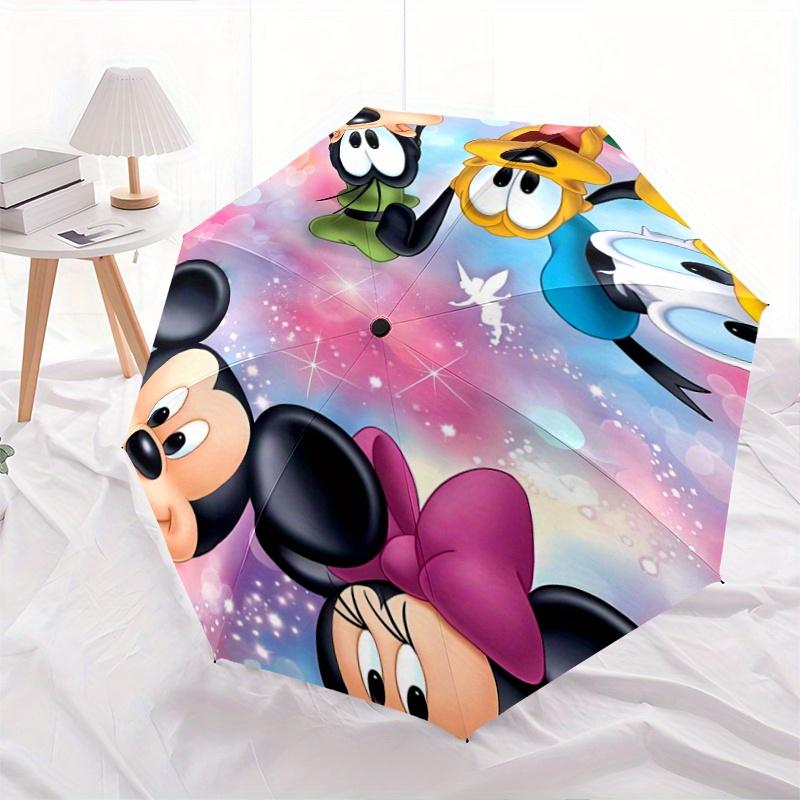 1pc Mickey Mouse & Friends Automatic Folding Umbrella - 3 Folding Design, Vivid Cartoon Pattern, Suitable for Outdoor Activities, A Gift for