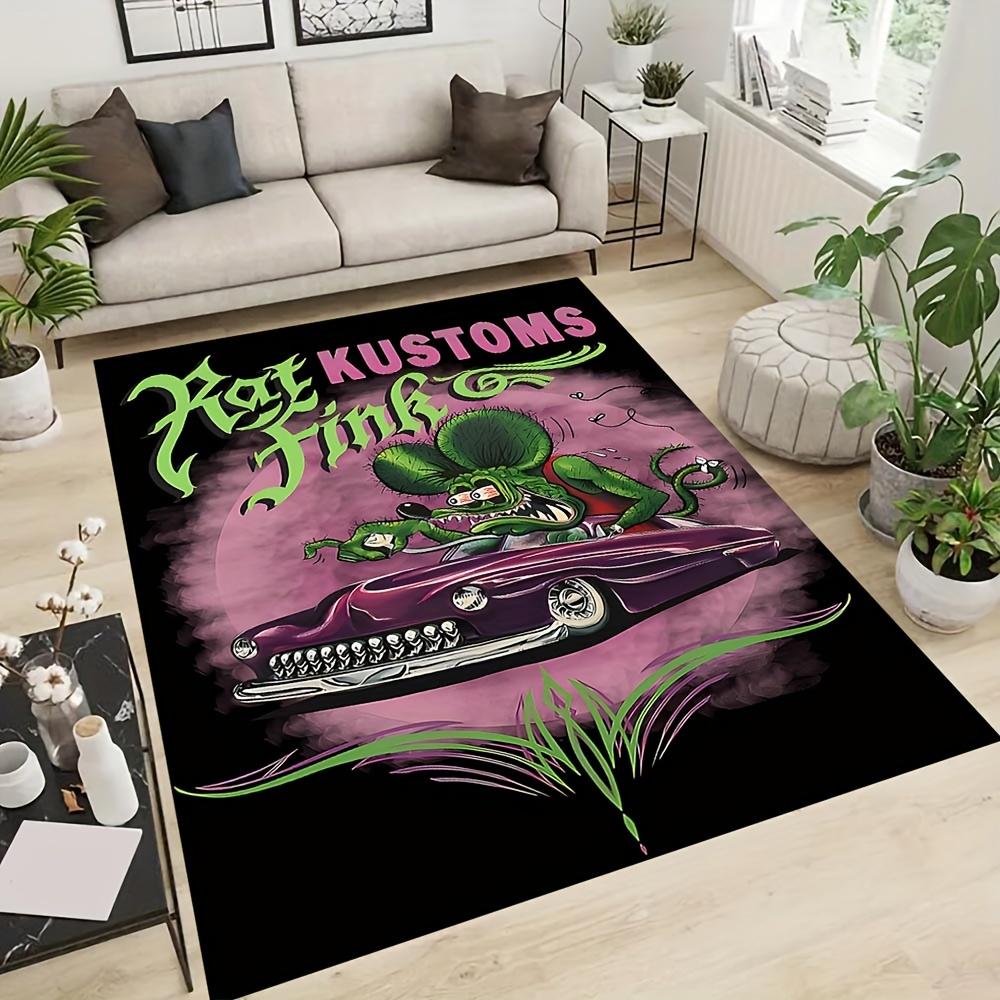 

1pc rat fink Pattern Carpet, Area Rug For Living Room Bedroom Room Bed Chair Laundry Entryway Corridor Yard Non-slip Outdoor Camping Rug Flo 60cm by 90cm