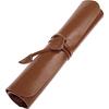 Dom Teporna Genuine Leather Roll Pen Case, Italian Leather, for Men and Women, Stylish Pencil Case, Roll, Leather, Stationery, for Working Adults and