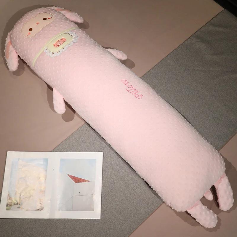 Soft Rabbit Cat Sheep Plush Toy Cartoon Stuffed Animal Long Pillow Cute Fluffy Bed Sofa Cushion for Kids Nursery Room Decor Gift