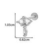 Zircon Set F136 Titanium Internal Thread Lip Labret Stud Ear Cartilage Piercing Jewelry