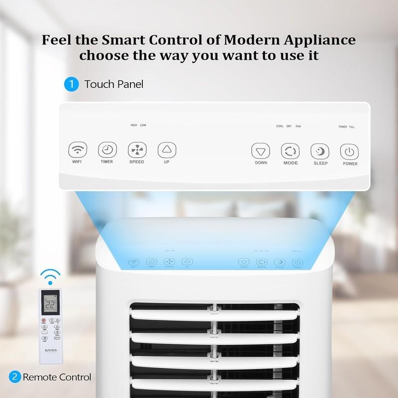 8000 BTU Portable Air Conditioner 3 In 1 Quiet AC Unit W/ Fan, Dehumidifier Wifi