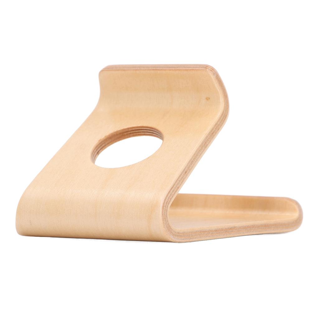 Wooden Phone Stand Waterproof Ergonomic Integrated Wood Tablet Holder with TPU Non Slip Pad Light
