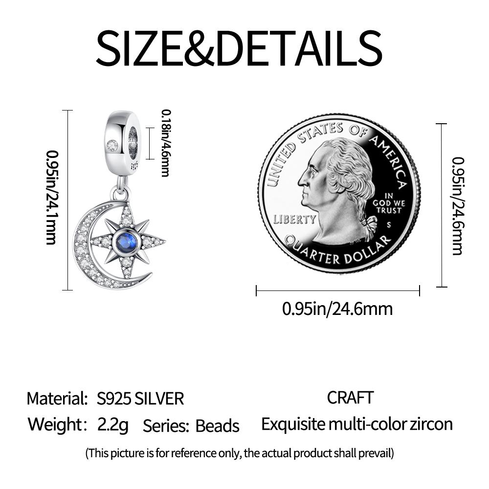 Charms Original Kupfer Stern Mond Anhänger Perlen Passend für Armband DIY Feines Geschenk Frauen Zartes Schmuckzubehör
