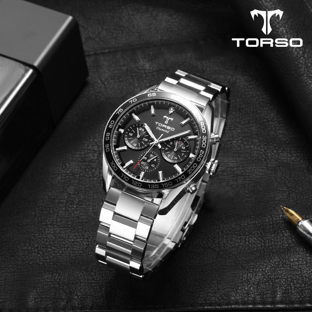Toleuso T503M-Sbs Cassiopeia Multi Diamond Watch Men'S Metal Watch (Free Leather Strap)