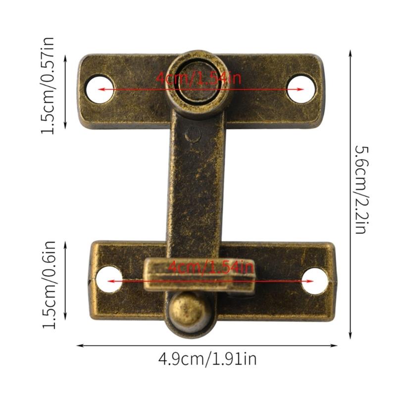 Elegante Serratura a Scatto in Bronzo Antico Maniglia Serratura Scorrevole per Finestre e Porte per Scatole Portagioielli in Legno Fatto a Mano