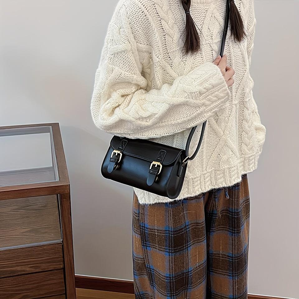 

Винтажная Элегантная Модная Сумка Кроссбоди из ПУ кожи, Легкая Повседневная Мини-Сумка-Сэтчел с Цветными Блоками для Женщин чёрный