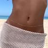 Sexy Gold Color Thin Waist Chain for Women New Simple Metal Shiny Sequin Belly Chain Bikini Body Jewelry Accessories Wholesale