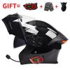 Bluetooth Smart Tail Light Motorcycle Flip-Up Helmet Men Women All Season Full Face Off-Road Riding
