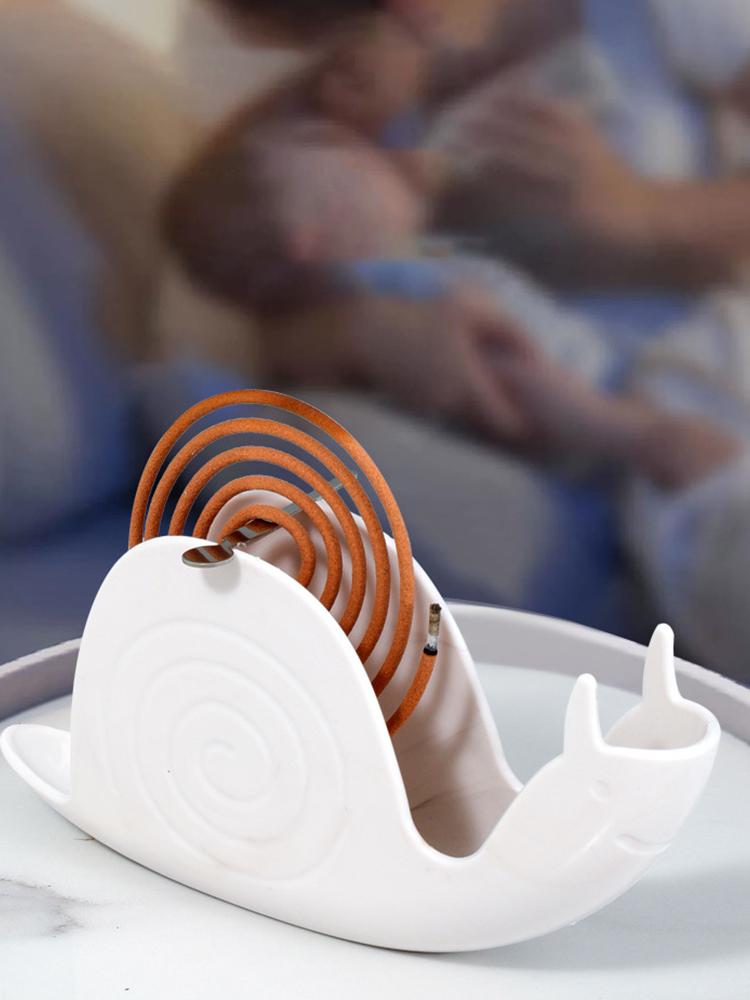 Snail Shape Incense Holder Fireproof Mosquito Coil Burner Household Mosquito Coil Holder for Home Bedroom Decoration