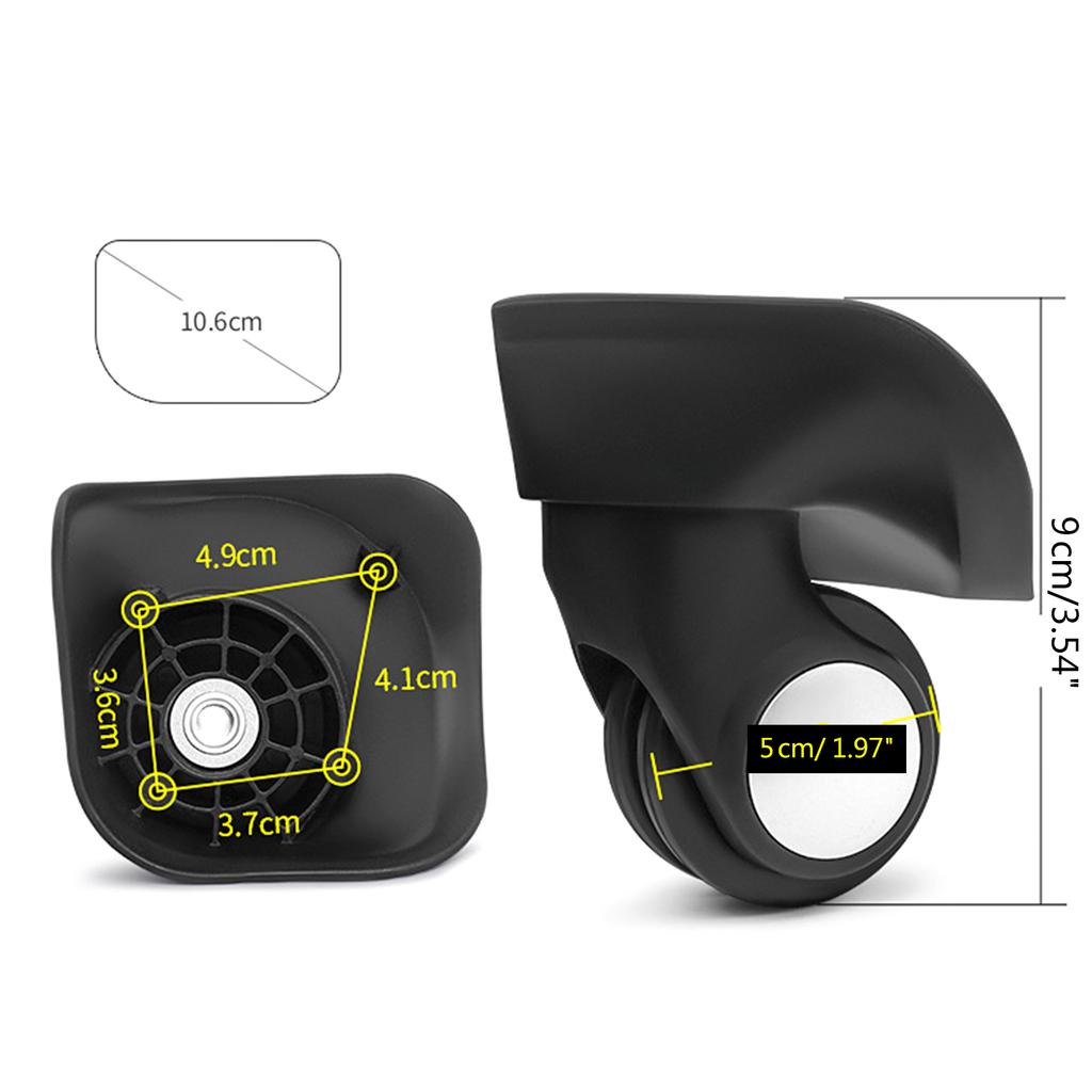 2Pcs Trolley Rodízios Substituição Heavy Duty Roller Wheel para Bagagem Caixa Mala Kit Giratório 360 Graus Roda Silenciosa