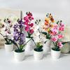 Pink Artificial Orchid Potted Flower with White Pot Artificial Faux Plants  Home Decor
