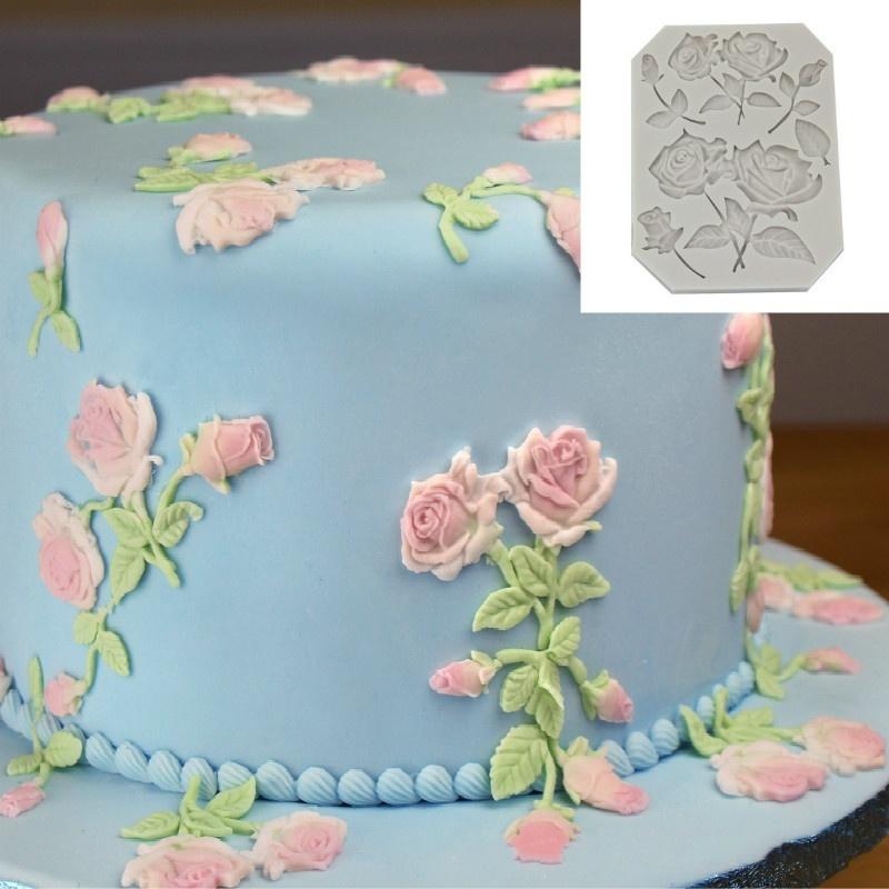 DIY Rose Silicone Cake Mold Fondant Chocolate Cake Decorating Tool Mould  Christmas Molds