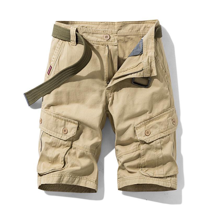 

Men s Large Size Multi-Pocket Loose Overalls Shorts 29 хаки