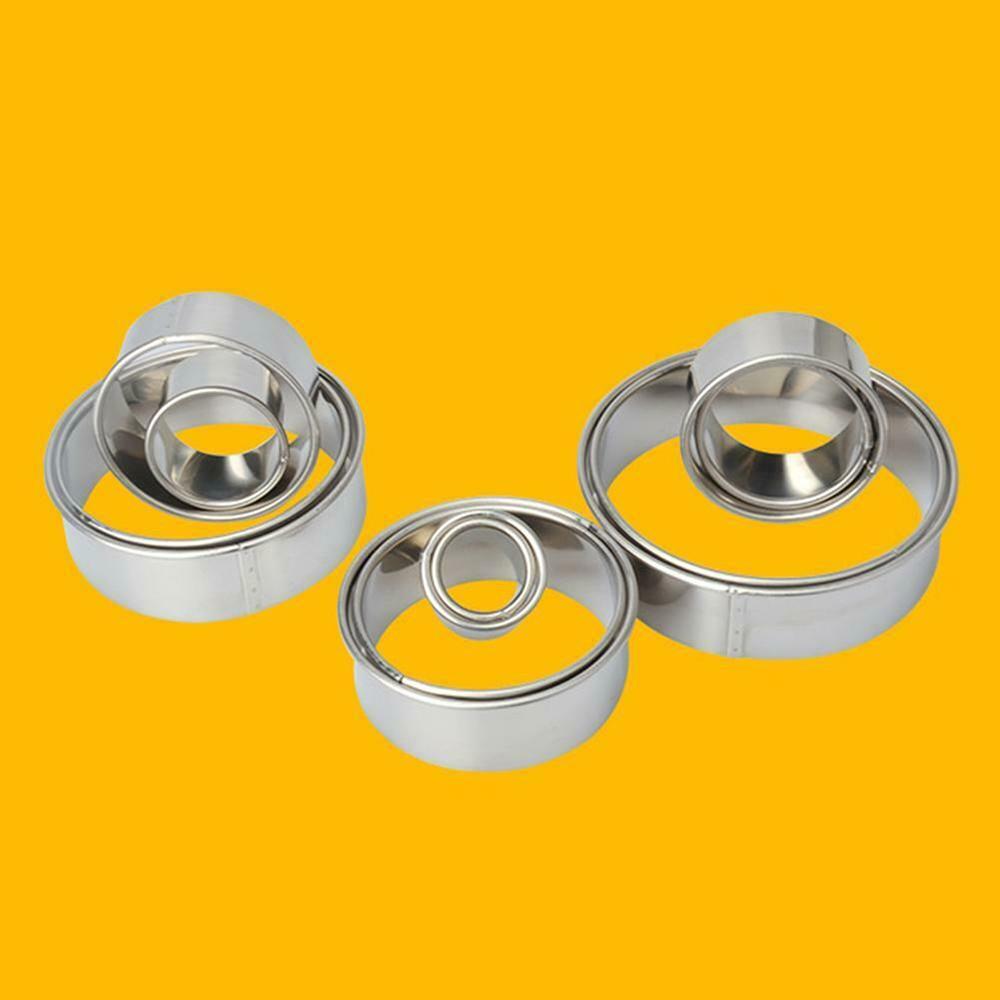 14PCS Stainless Steel Round Cookie Biscuit Pastry Cutter Baking Cake Mold Tools