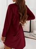 Fall Winter New Solid Long Sleeve Irregular Crew Neck Maxi Dress for Women