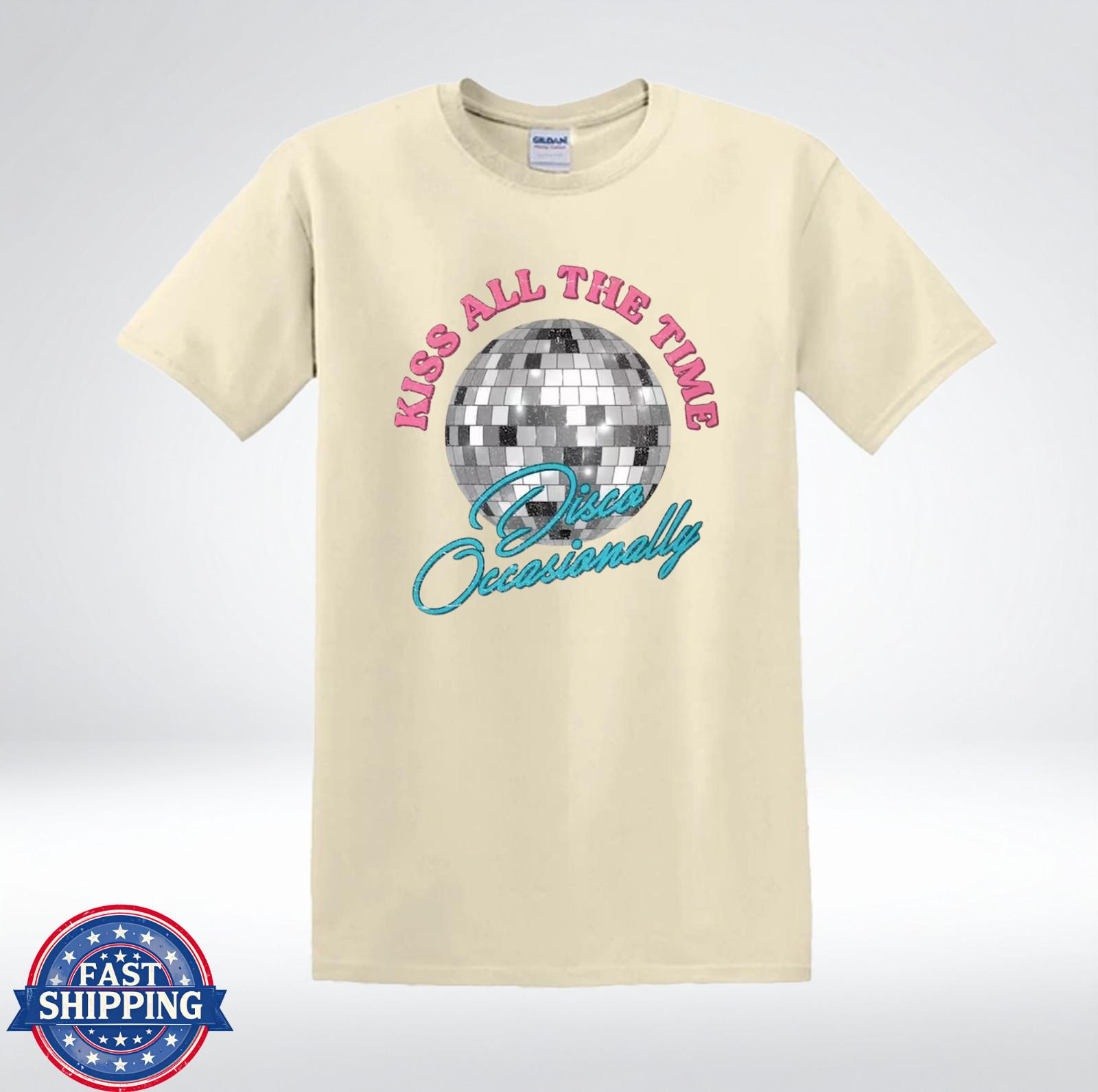 Kiss All The Time Disco Occasionally Shirt Retro Disco Ball Graphic T-Shirt S
