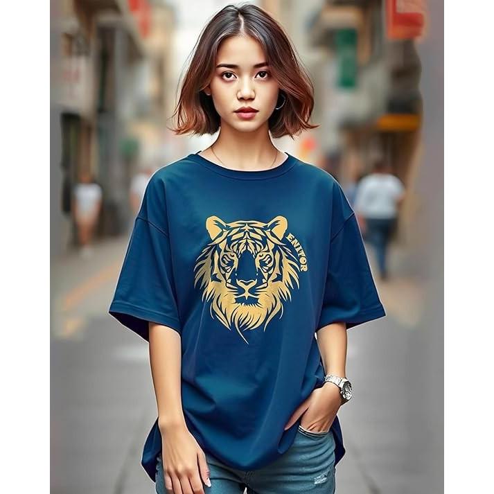 Designer Cotton Blend Top Women Graphic Printed Oversized Fit T Shirt Combo of 2