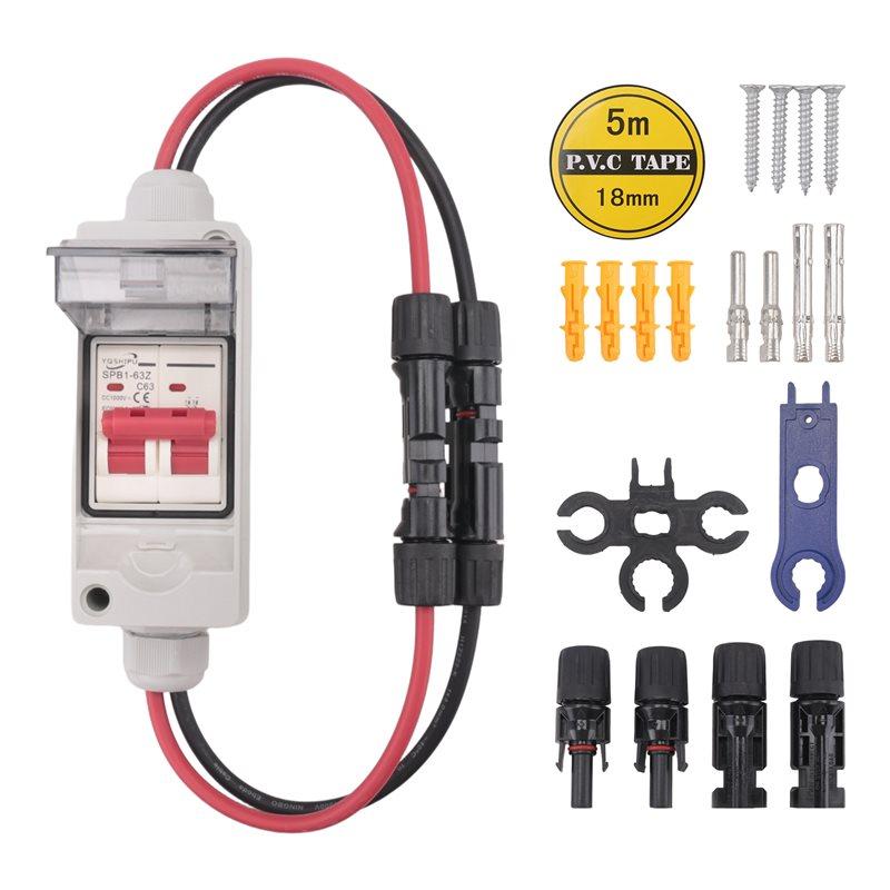2025 Trend Solar Panel Disconnect Switch, 63A DC 1000V Breaker Box PV Disconnect Switch With IP65 Waterproof Box