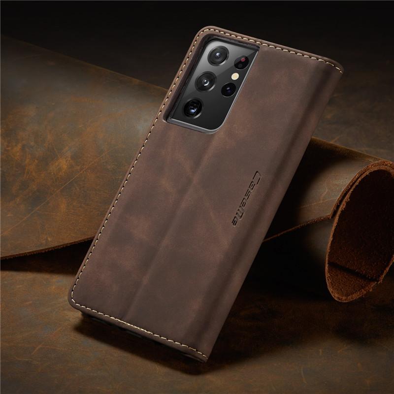 For Samsung Galaxy S21 S22 Ultra Case Leather Magnetic Flip Cover Coque Samsung Galaxy S21+ Plus Etui Galaxy S21 5G Wallet Cases