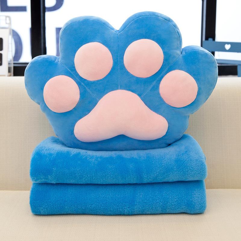 Cute Cat Paw Air Conditioner Blanket Soft Children Xia Liang Quilt Dual-purpose Down Cotton Throw Pillow Quilt