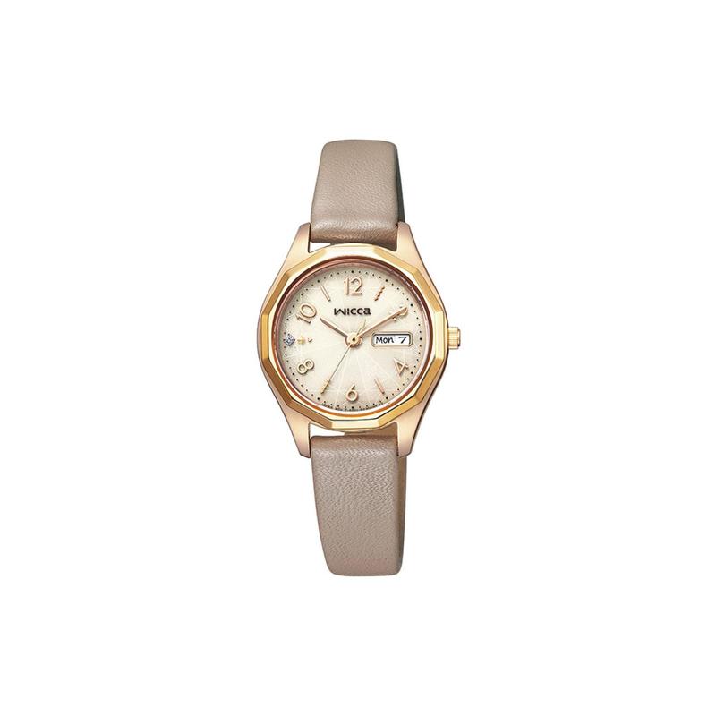 

CITIZEN 100 meters waterproof solar Quartz leather strap women s watch white dial KH3-525-90 білий
