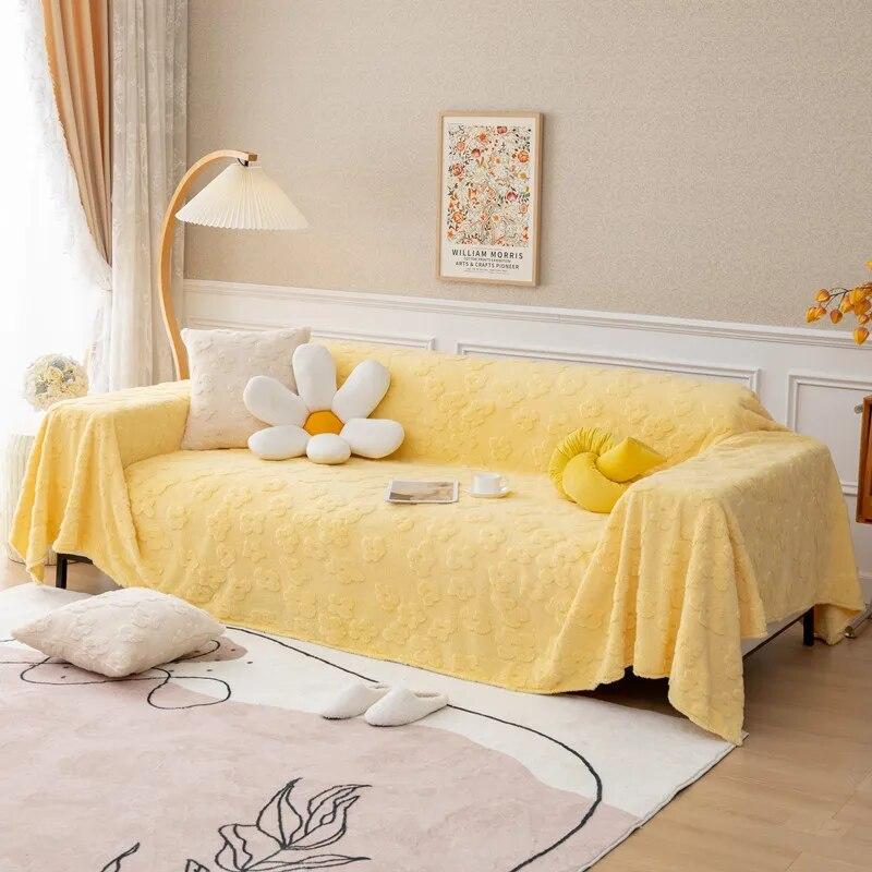 Thick Super Soft Velvet Sofa Cover Solid Color Plush Sofa Blanket Large Size Full Cover Sofa Towel Anti-cat Scratch Couch Covers