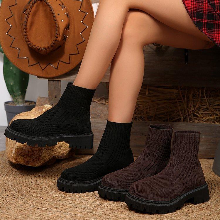 Women's Fashionable Versatile Lightweight Comfortable Warm Thick Sole Comfortable Non-slip Cushioning Hiking Travel Sports Casual Martin Boots