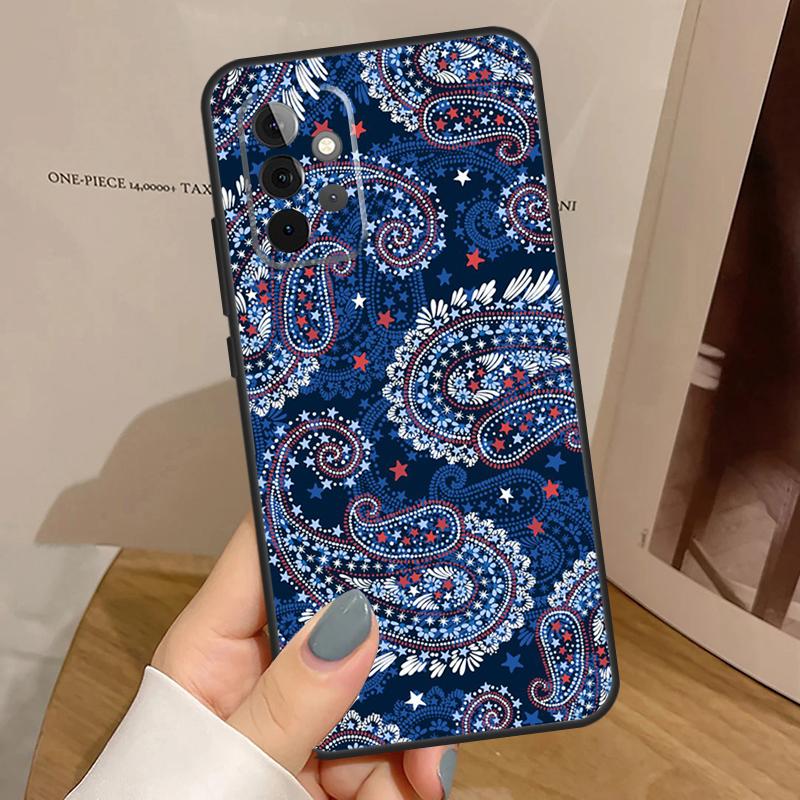 Bandana Seamless Pattern Case For Samsung Galaxy A15 A16 A17 A26 A36 A56 A55 A35 A52 A32 A12 A53 A33 A13 A14 A34 A54