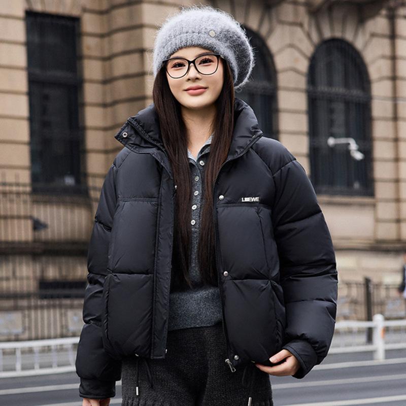 Down cotton clothes women's autumn and winter thickened short stand-up collar new winter small loose bread clothes jacket