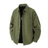 Men's Striped Shirt Commuting Long Sleeve Casual Top Lapel Cardigan Top