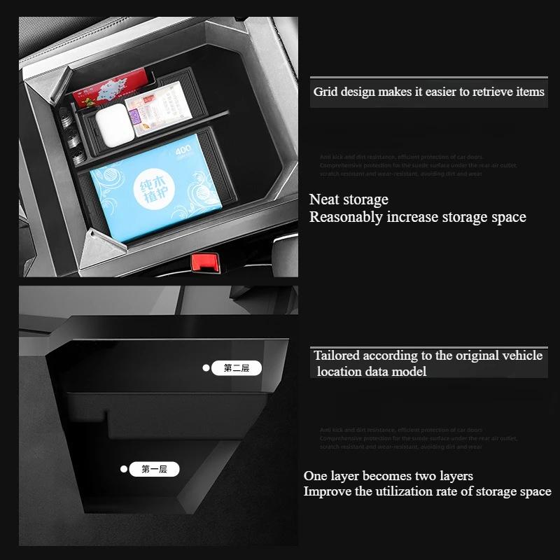 Armrest Box Storage Box for Tesla Cybertruck ABS Central Armrest Middle Storage Organizer Tray Accessories for Cyber Pickup 2024