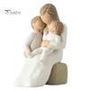 Healing Home Ornament Mother Holding Baby Figurine, Resin Family Love Statue for Bedroom Desk, Matte Texture Accents Heartwarming Decor Ornament, Gift