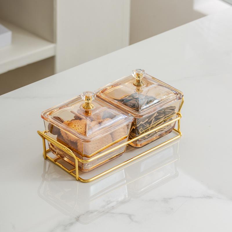 Light Luxury Glass Fruit Plate  Creative Household Living Room Snack Plate  Dried Fruit Snack Plate  Dessert Plate  Candy Plate  Fruit Plate