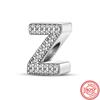 925 Sterling copper Clear Zircon Sparkling 26 A-Z Letters Alphabet DIY Name Beads Fit Original Pantaro Charms Bracelet Zircon