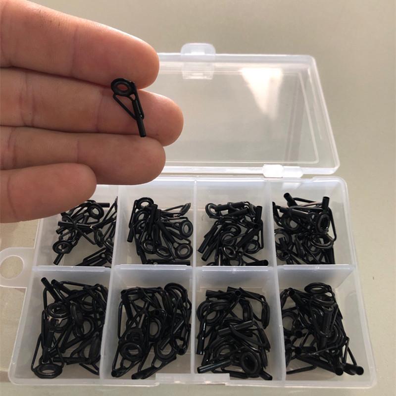 8/80 Stück/Box Angelruten-Ringe Reparatur-Set DIY Ösenringe Edelstahlrahmen Keramik TS Schnurführungsringe
