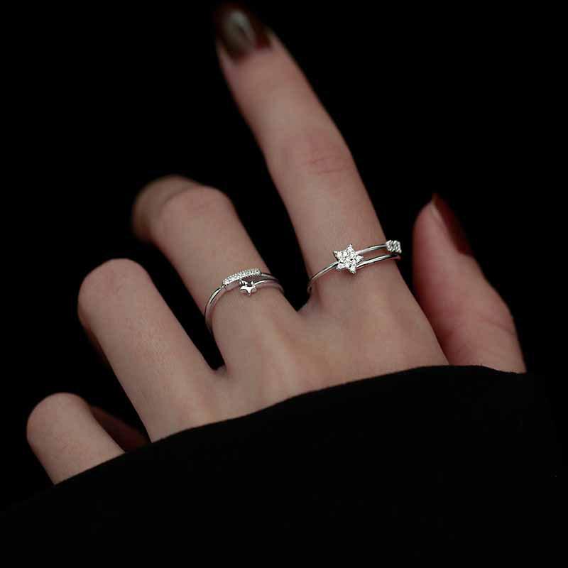 Japanese Light Luxury Meteorite Open Ring - Exquisite Design for Women