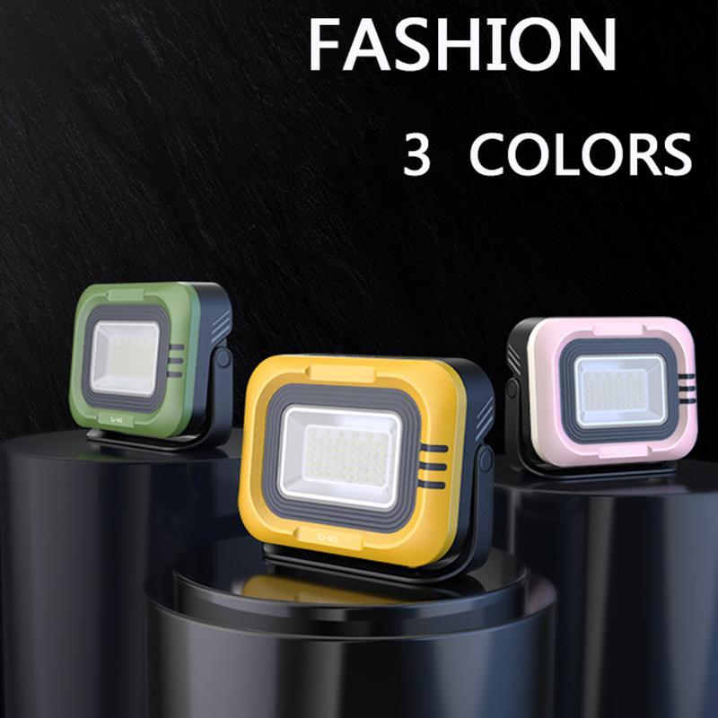 Solar Portable Camping Lamp Outdoor Spotlight Waterproof Flashlight Emergency Rechargeable Magnetic Work Lighting Decor