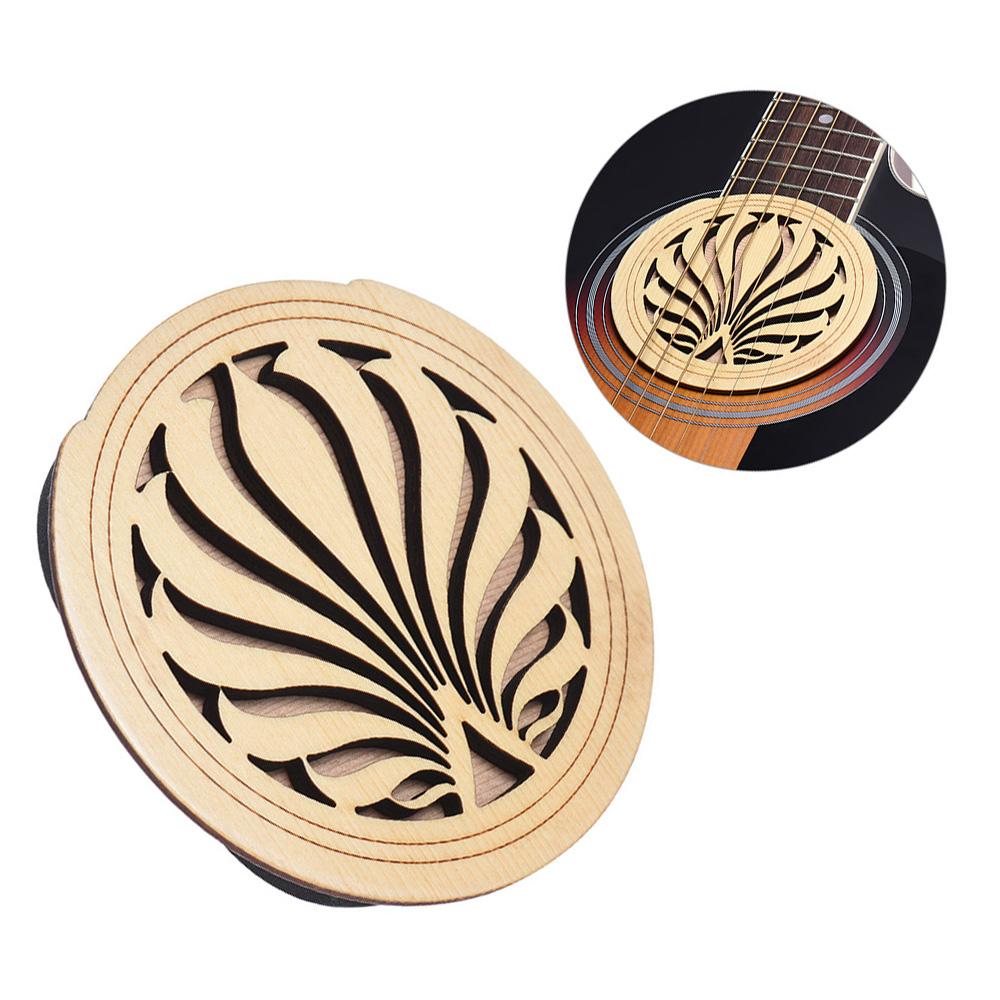 Guitar Wooden Soundhole Sound Hole Cover Block Feedback Buffer Spruce Wood for EQ Acoustic Folk Guitars