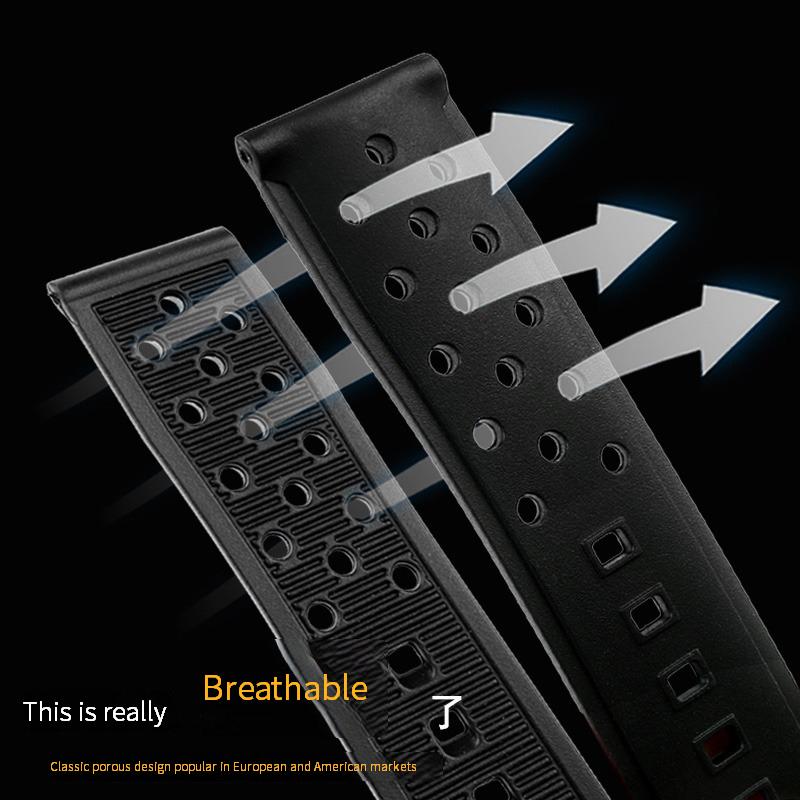 Klassisches 22 mm schwarzes, blaues und oranges, wasserdichtes Gummiarmband für TAG HEUER CARRERA AQUARACER Monaco F1 Silikon-Uhrenarmband