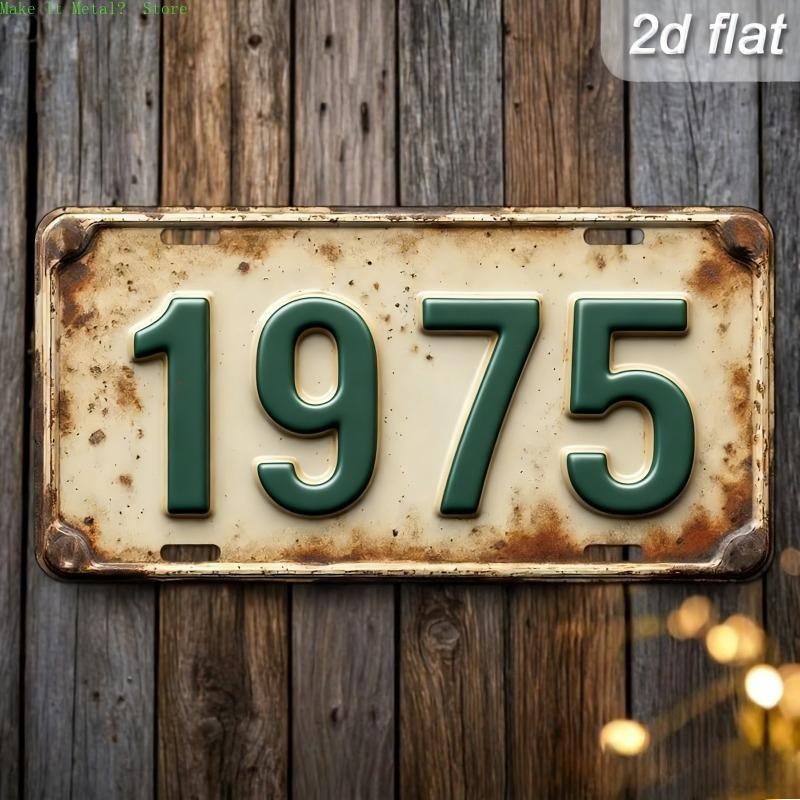D flat pc aluminum retro license plate vintage style metal wall decor bar