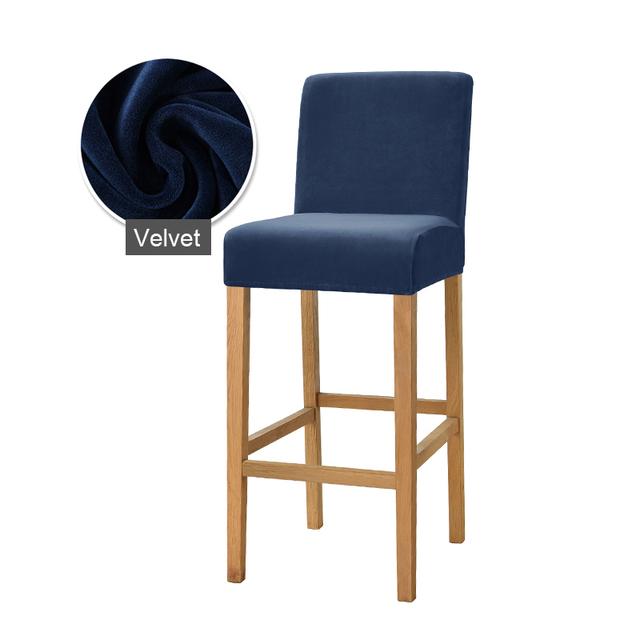 1 /2 /4 /6 Pieces Velvet Material Bar Chair Cover Large Elastic High Stool Chair Protector Seat Case Used For Dining Room