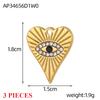 3PCS/LOT CARLIDANA Gold Plated Stainless Steel Charms, Moon Clover Heart Eye Zircon Pendants for Jewelry Making