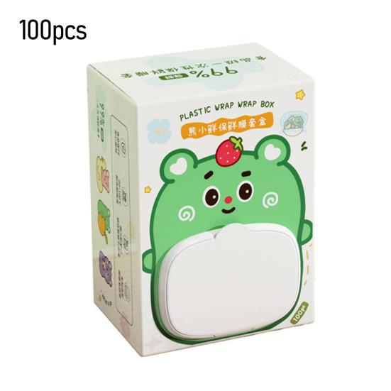 100Pcs Plastic Wrap Dispenser Box Wall-Mounted No-Drill Installation Flip-Top Design Plastic Wrap Cover for Easy Refill Plastic Storage Box for Cling