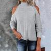 Women Casual Fashion Loose Long-sleeved  Solid Color Top Sweater